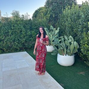 Patrons of Peace Red Bohemian Dress